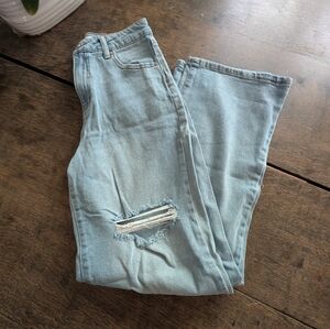 SO light wash wide leg jeans